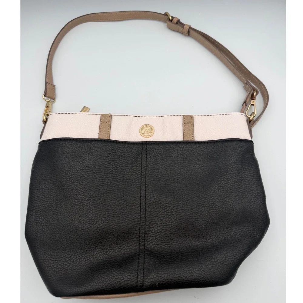 Anne Klein Shoulder Bag Womens Medium Black Cream Good